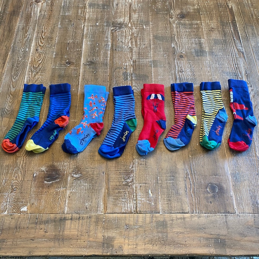 8 Pair JOULES Boutique Bamboo Little Boy Socks